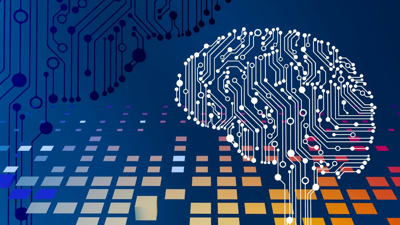 Circuit board brain graphic representing AI search engines interpreting content